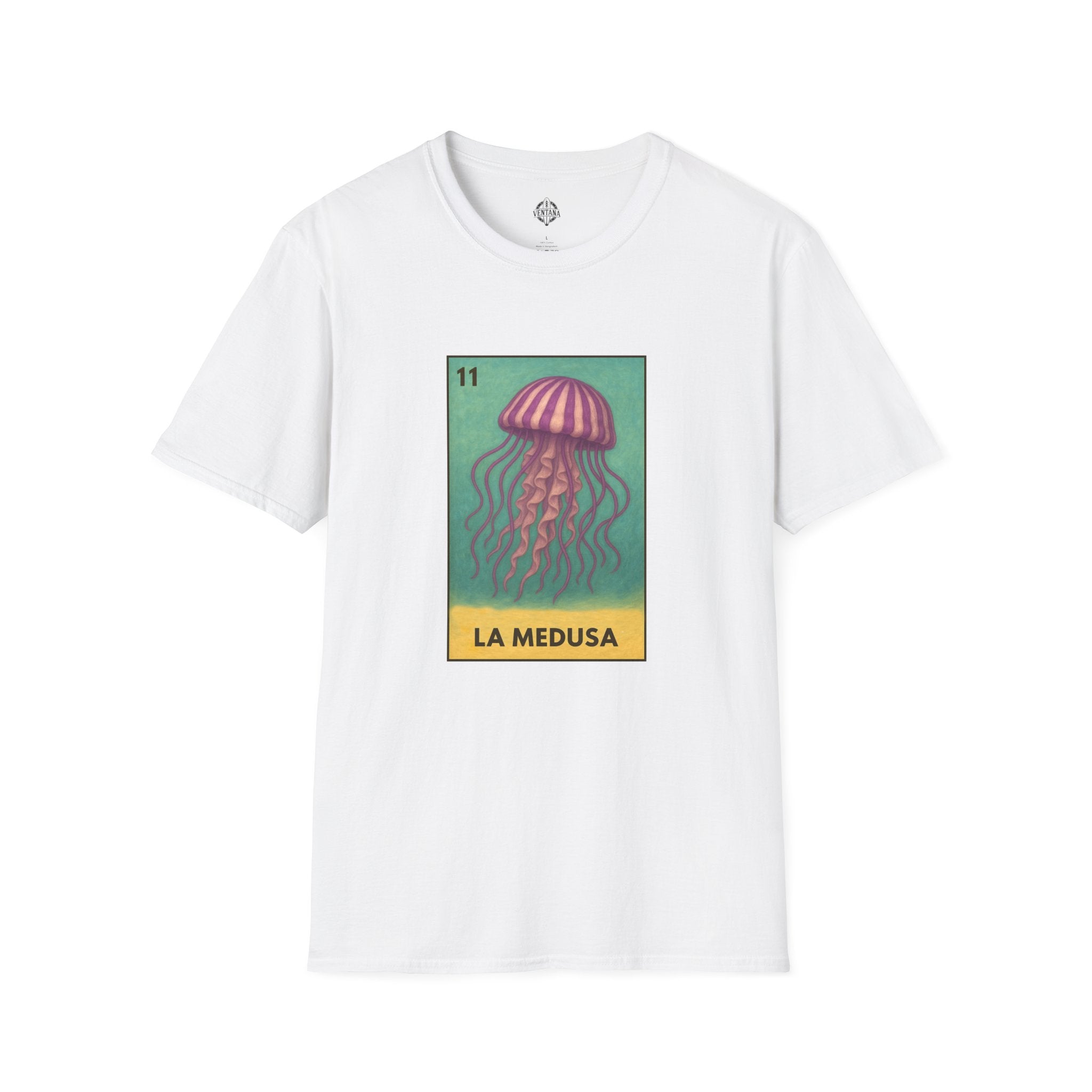 Sea Jelly Lotería Unisex - Soft Style U.S. Cotton T-Shirt (La Medusa)