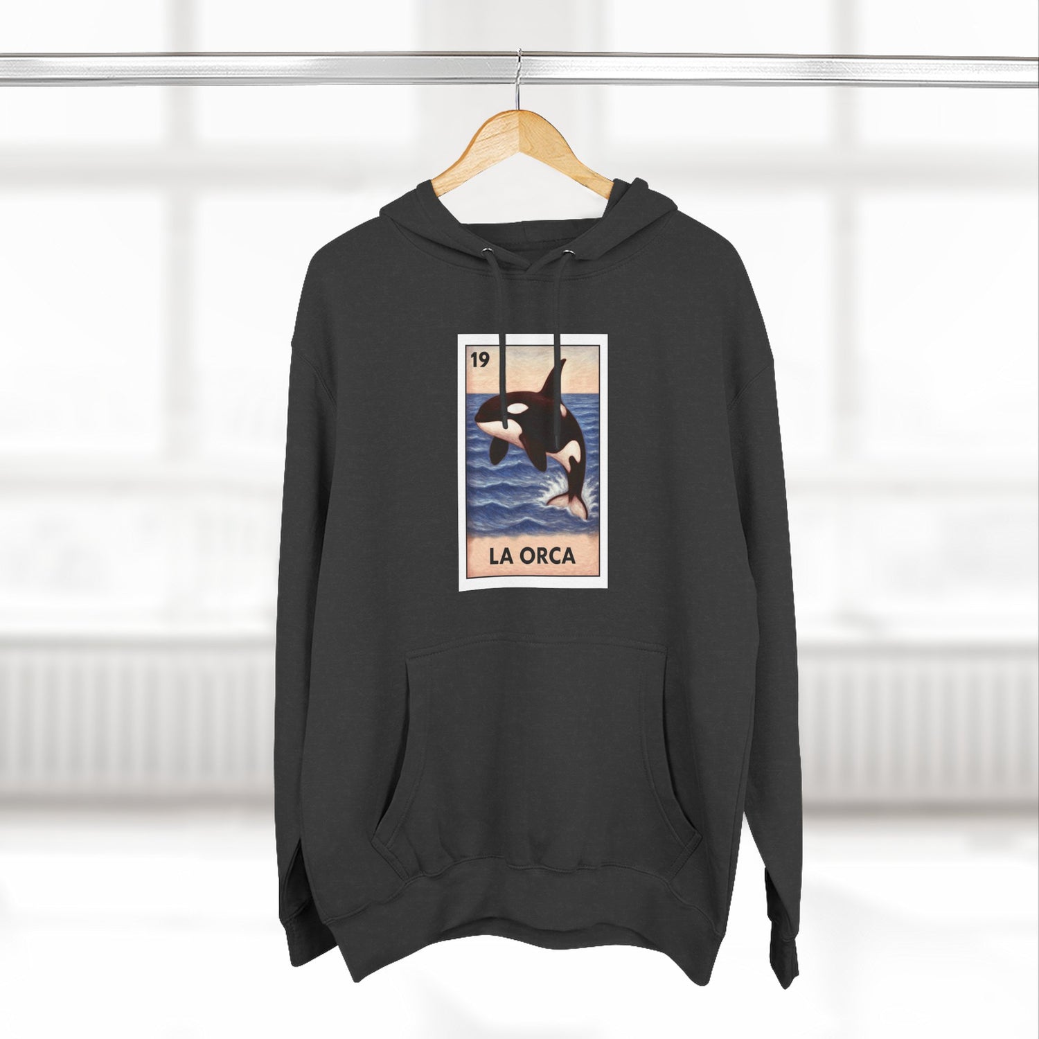 Orca Lotería Unisex - Pull-Over Cotton Blend Fleece Hoodie (La Orca)