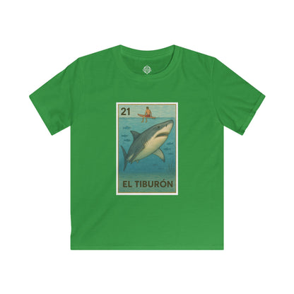 Shark Lotería Kids - Soft Style U.S. Cotton T-Shirt (El Tiburón)