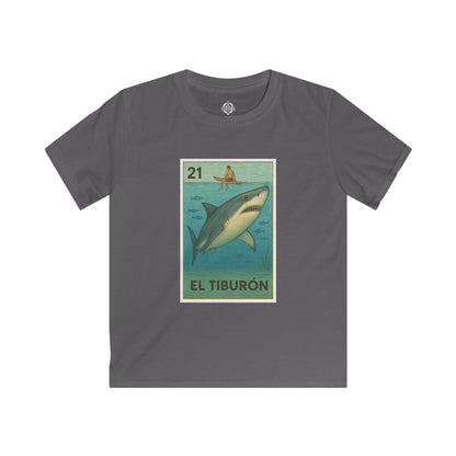 Shark Lotería Kids - Soft Style U.S. Cotton T-Shirt (El Tiburón)