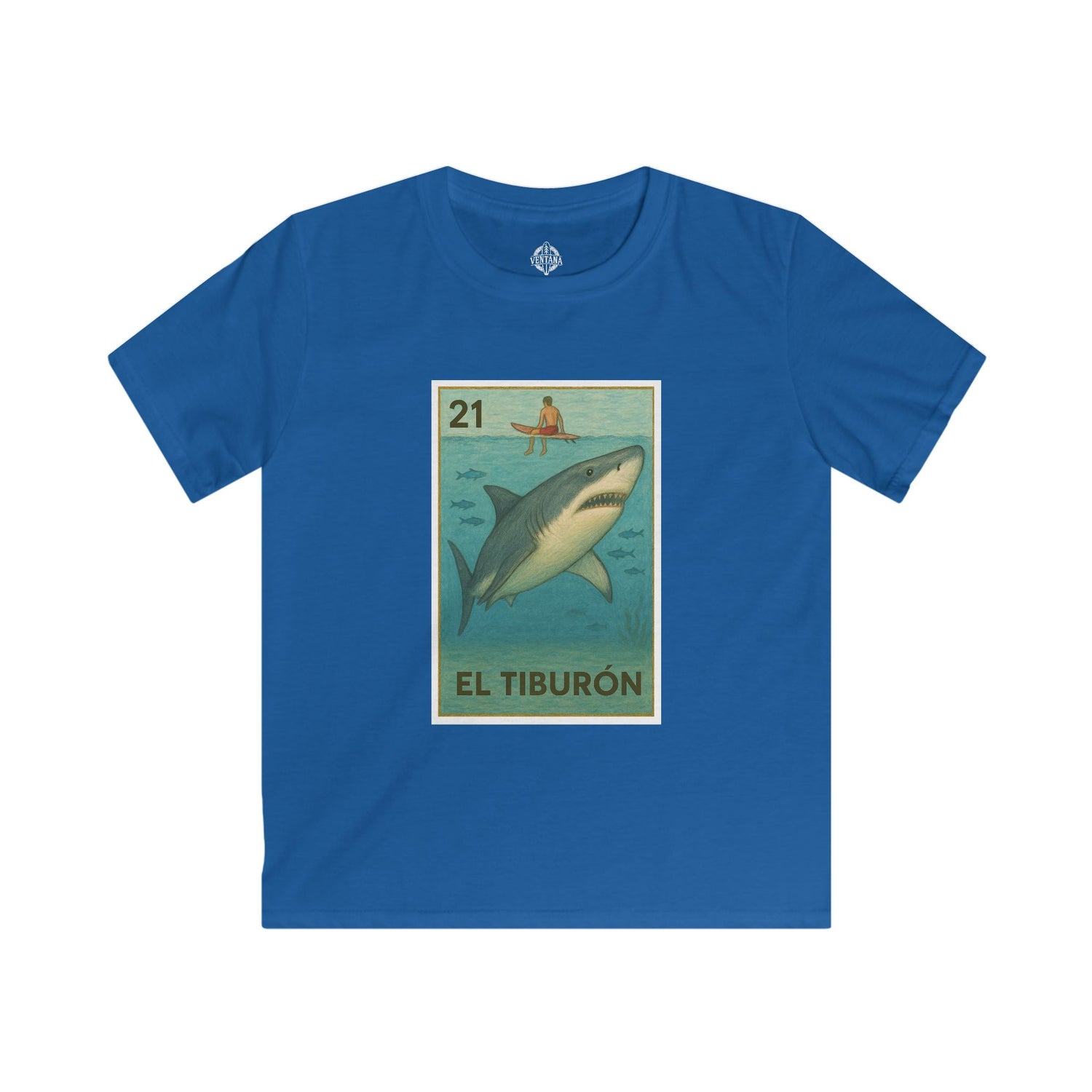 Shark Lotería Kids - Soft Style U.S. Cotton T-Shirt (El Tiburón)