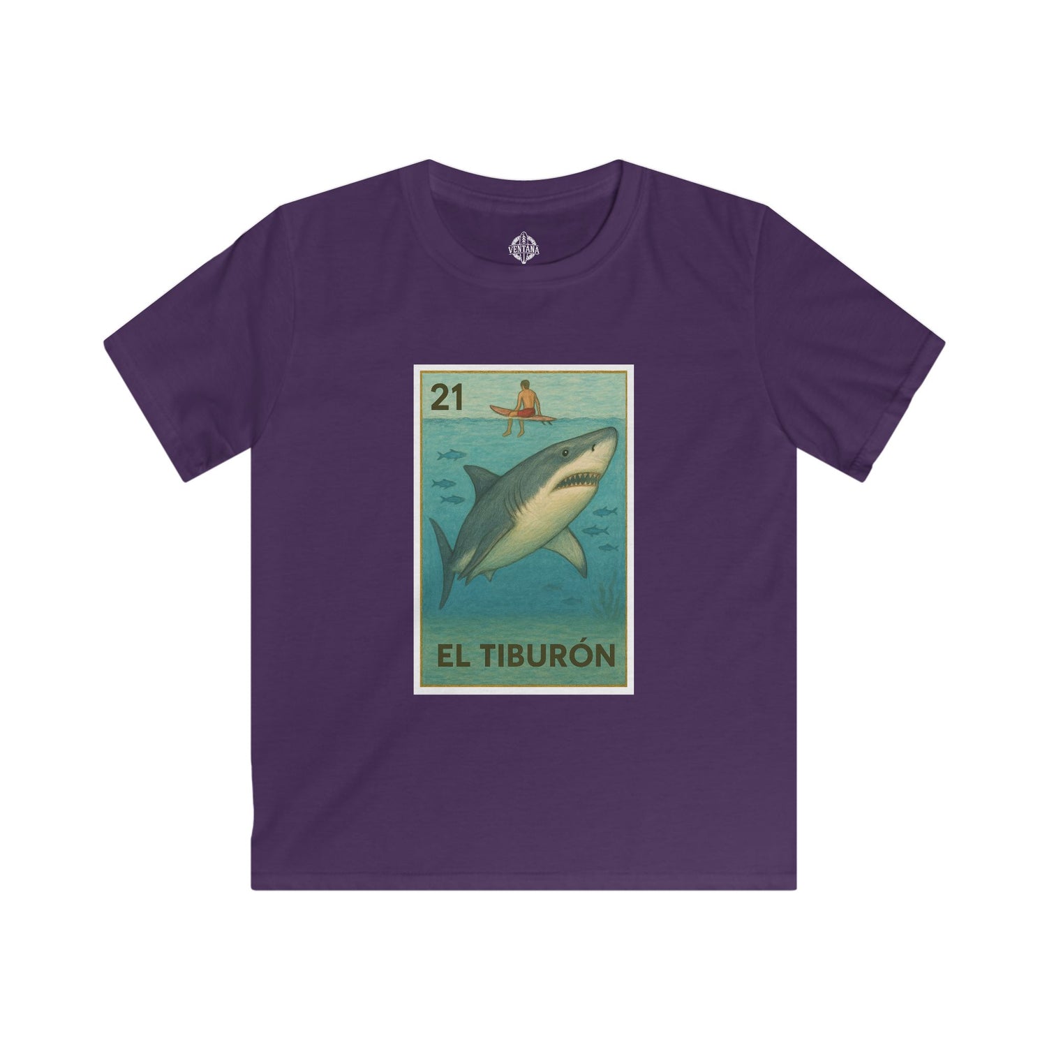 Shark Lotería Kids - Soft Style U.S. Cotton T-Shirt (El Tiburón)
