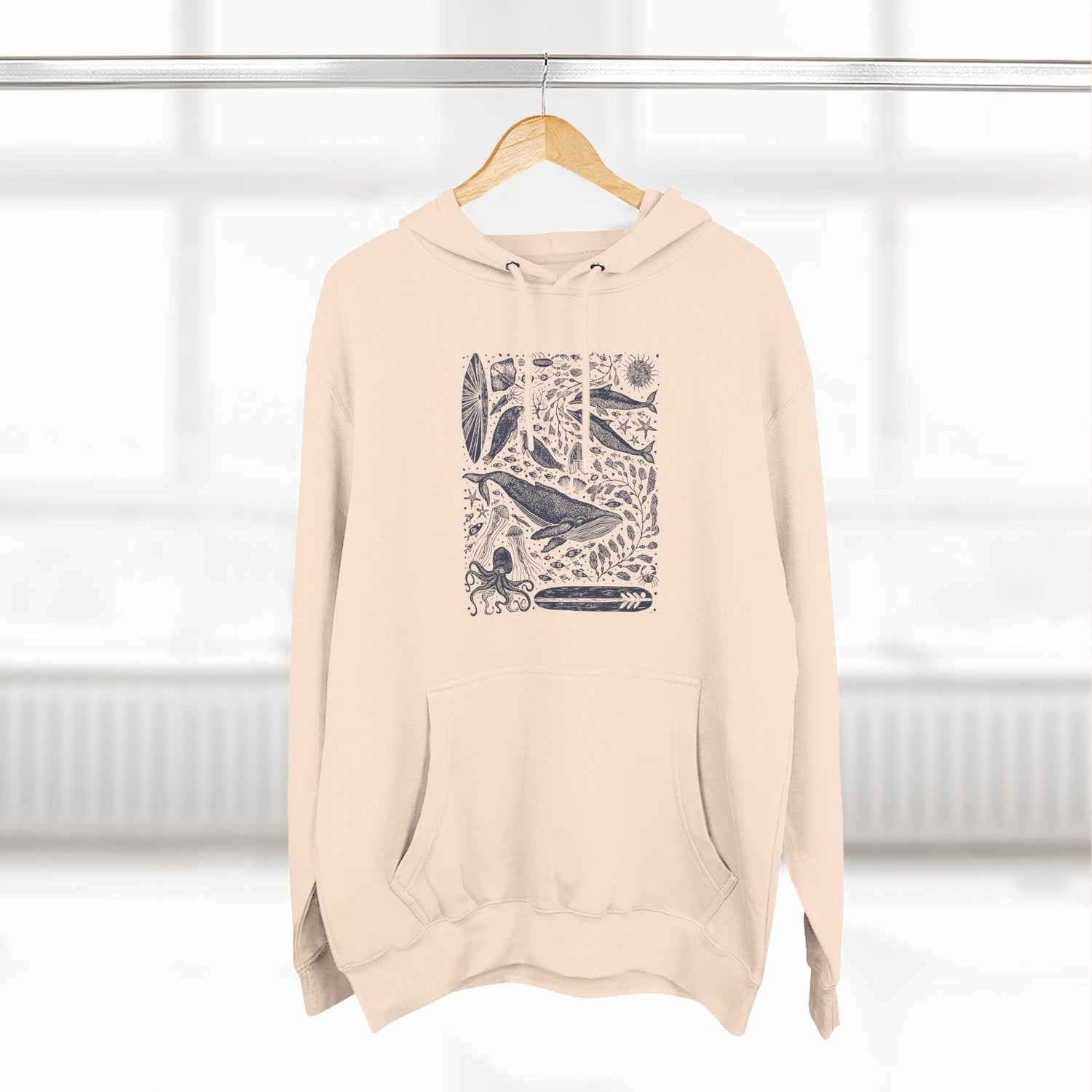 Ventana Marine Life by Lili Arnold Unisex - Pull-Over Cotton Blend Fleece Hoodie