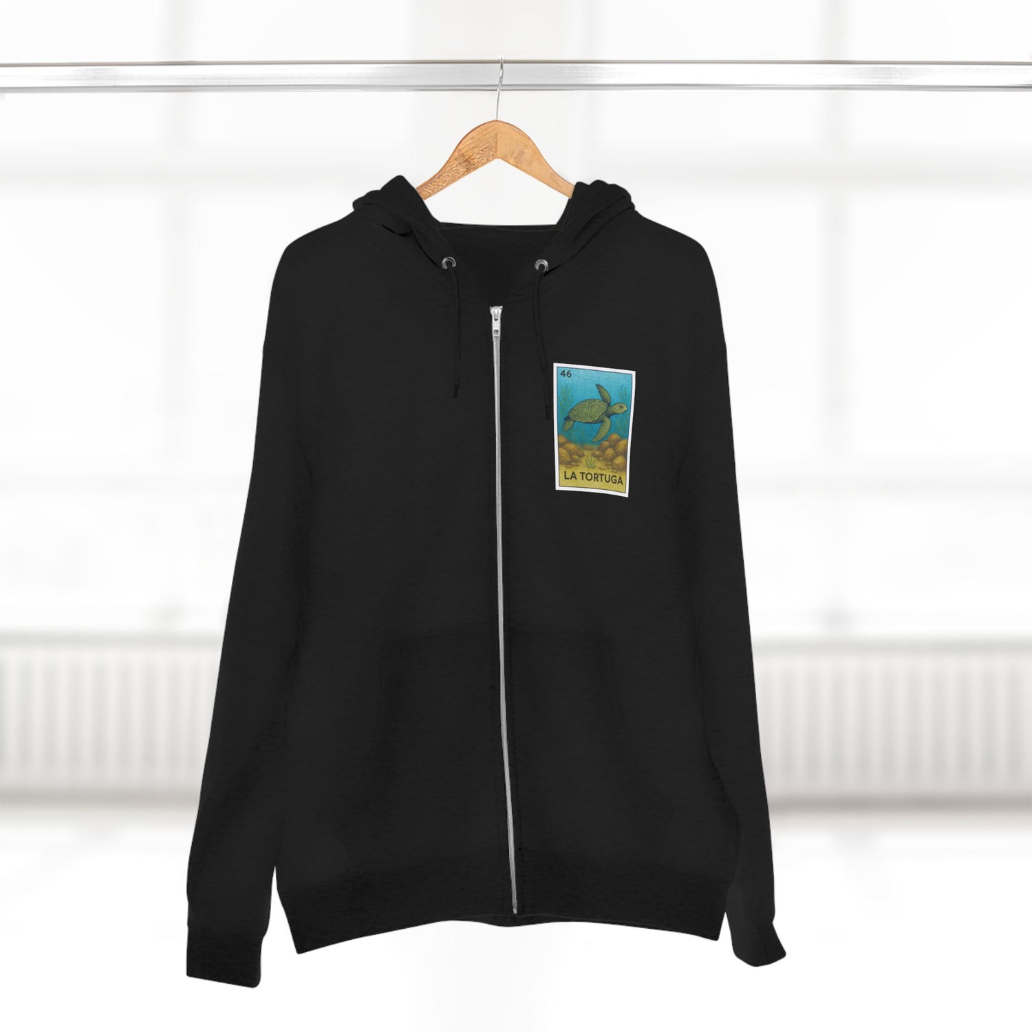 Turtle Lotería Unisex - Zip Cotton Blend Fleece Hoodie (La Tortuga)