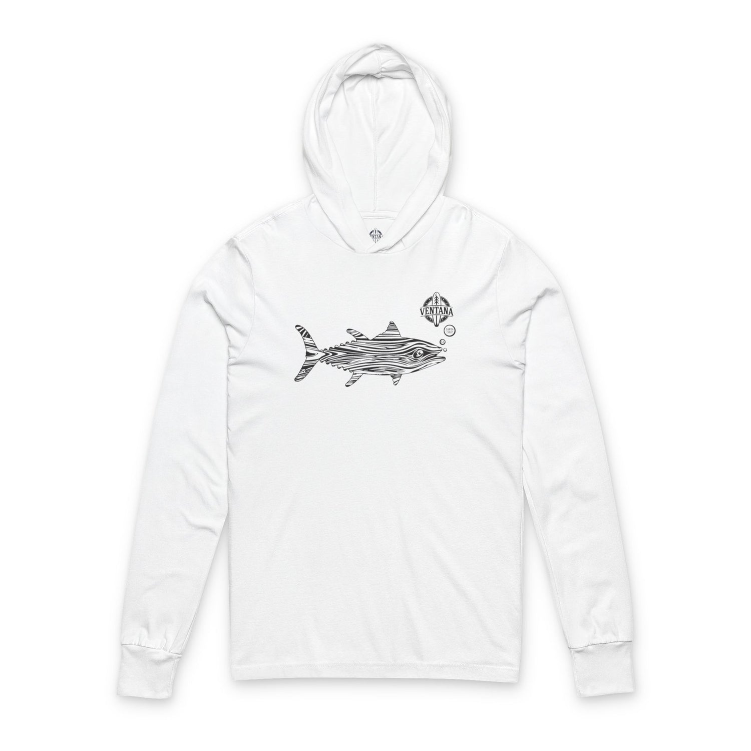 Ventana Wooden Tuna Unisex - Cotton Long Sleeve Hooded T-Shirt