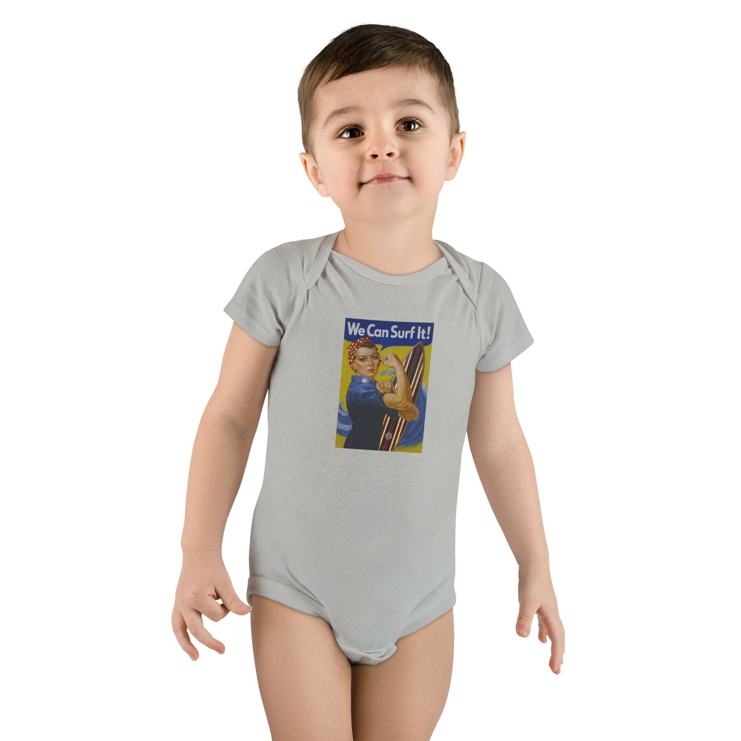 Rosie the Surfer - Baby Short Sleeve 100% Cotton Onesie