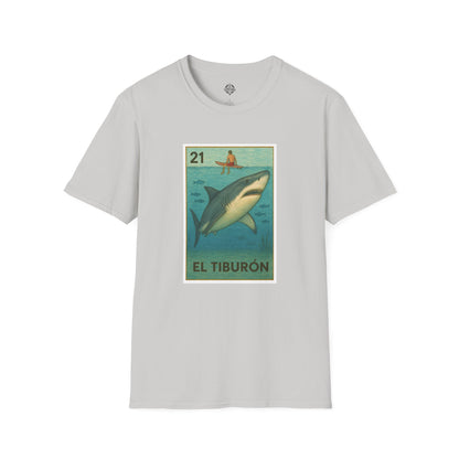 Shark Lotería Unisex - Soft Style U.S. Cotton T-Shirt (El Tiburón)