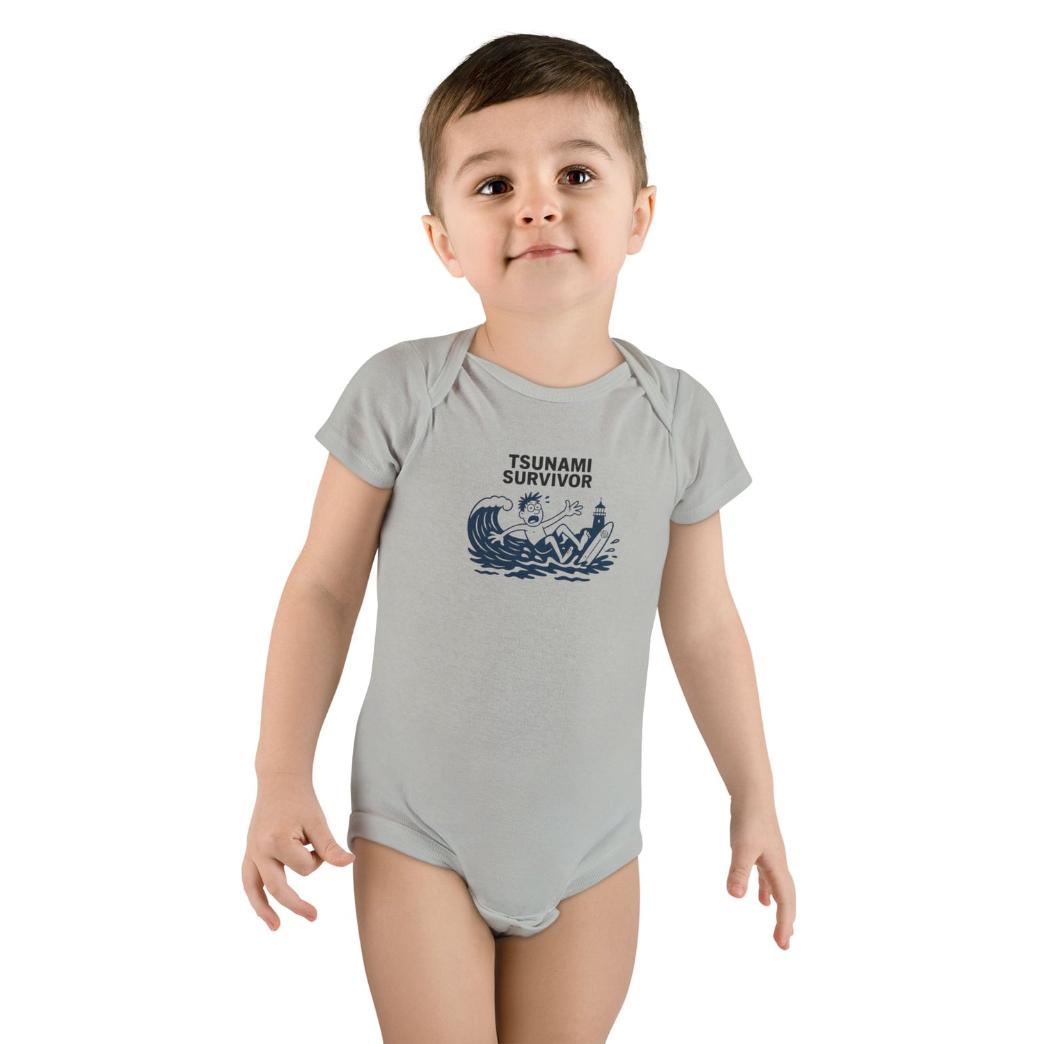 Tsunami Survivor - Baby Short Sleeve 100% Cotton Onesie