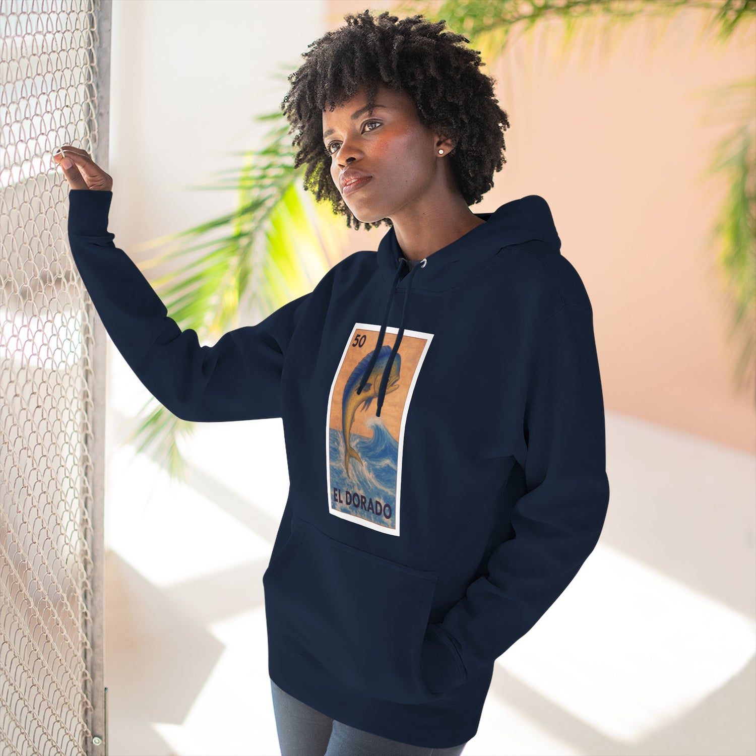 Dorado Lotería Unisex - Pull-Over Cotton Blend Fleece Hoodie (El Dorado)
