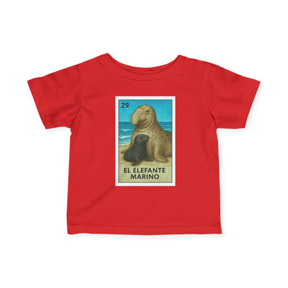Elephant Seal Lotería - Infant 100% Cotton T-Shirt (El Elefante Marino)