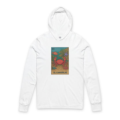 Crab Lotería Unisex - Cotton Hooded Long Sleeve Hooded T-Shirt (El Cangrejo)