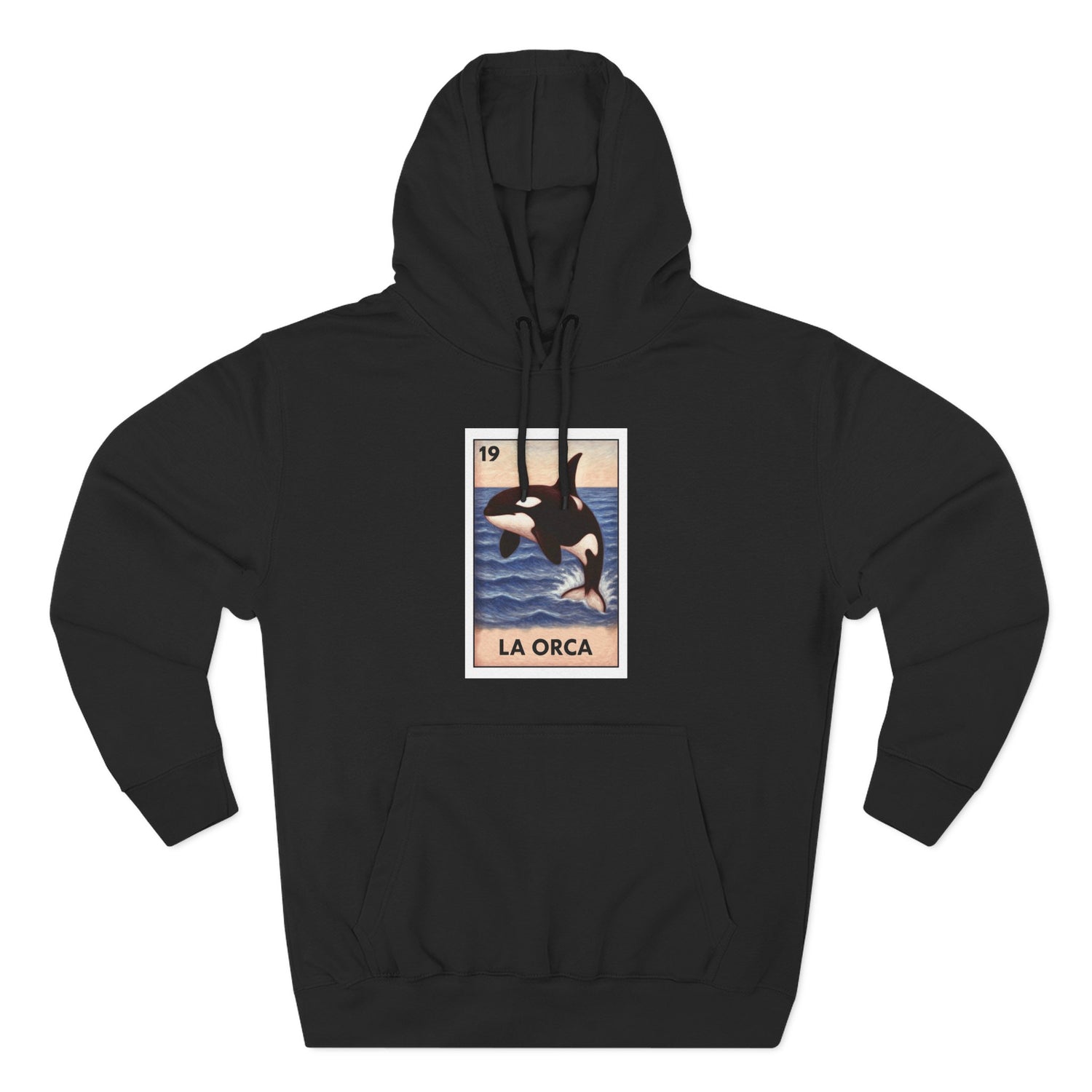 Orca Lotería Unisex - Pull-Over Cotton Blend Fleece Hoodie (La Orca)