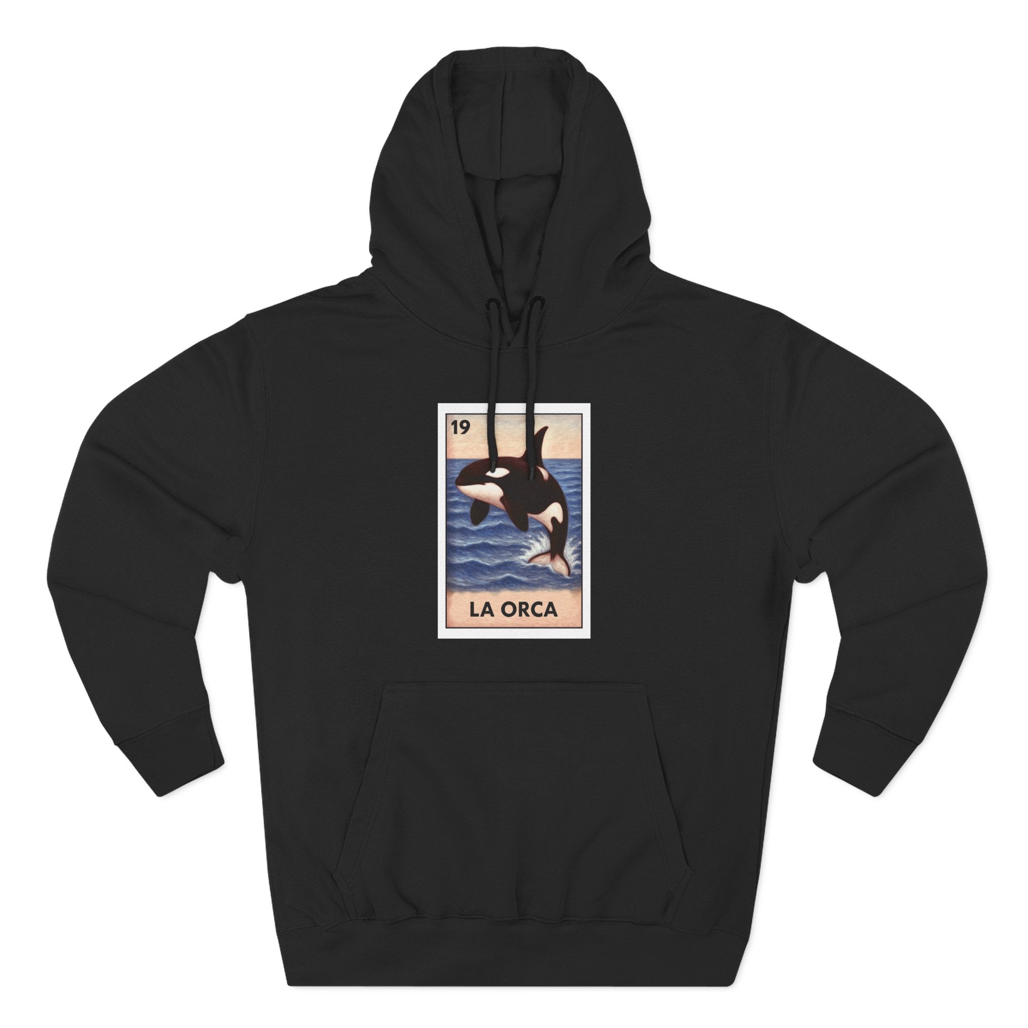 Orca Lotería Unisex - Pull-Over Cotton Blend Fleece Hoodie (La Orca)