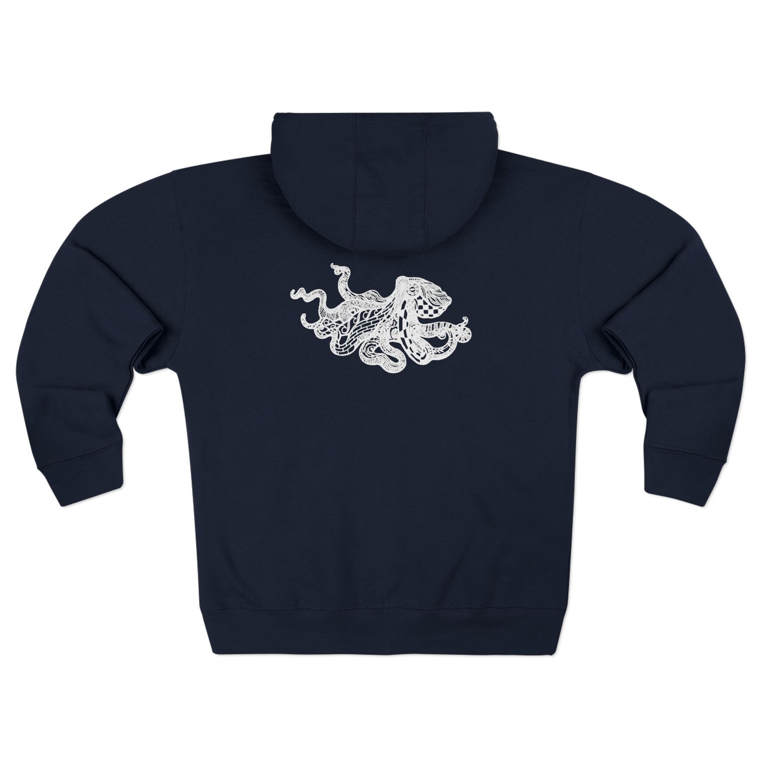 Ventangle Octopus Unisex - Zip Cotton Blend Fleece Hoodie