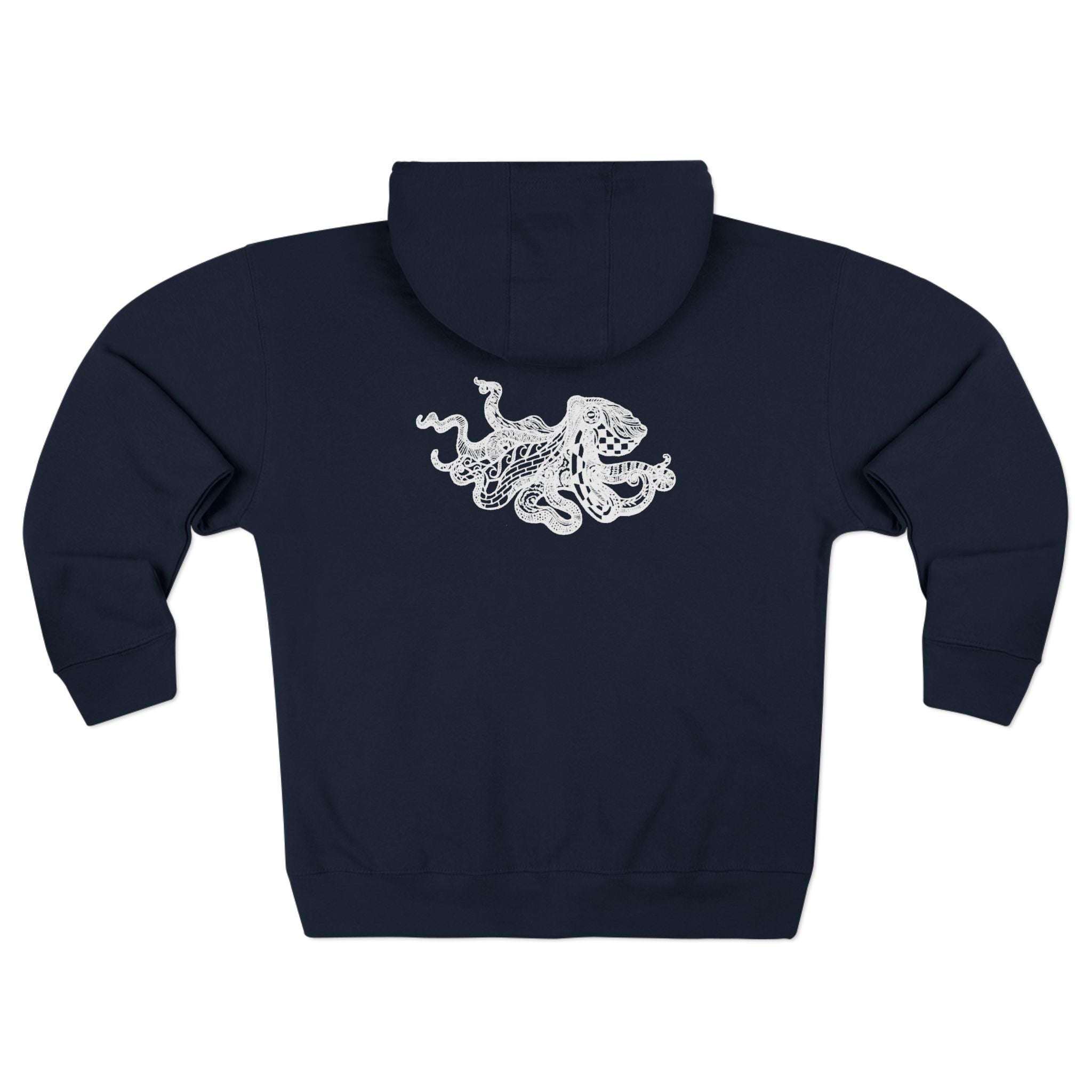 Ventangle Octopus Unisex - Zip Cotton Blend Fleece Hoodie