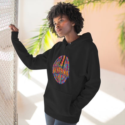Ventana Psychedelic Treefish Logo Unisex - Pull-Over Cotton Blend Fleece Hoodie