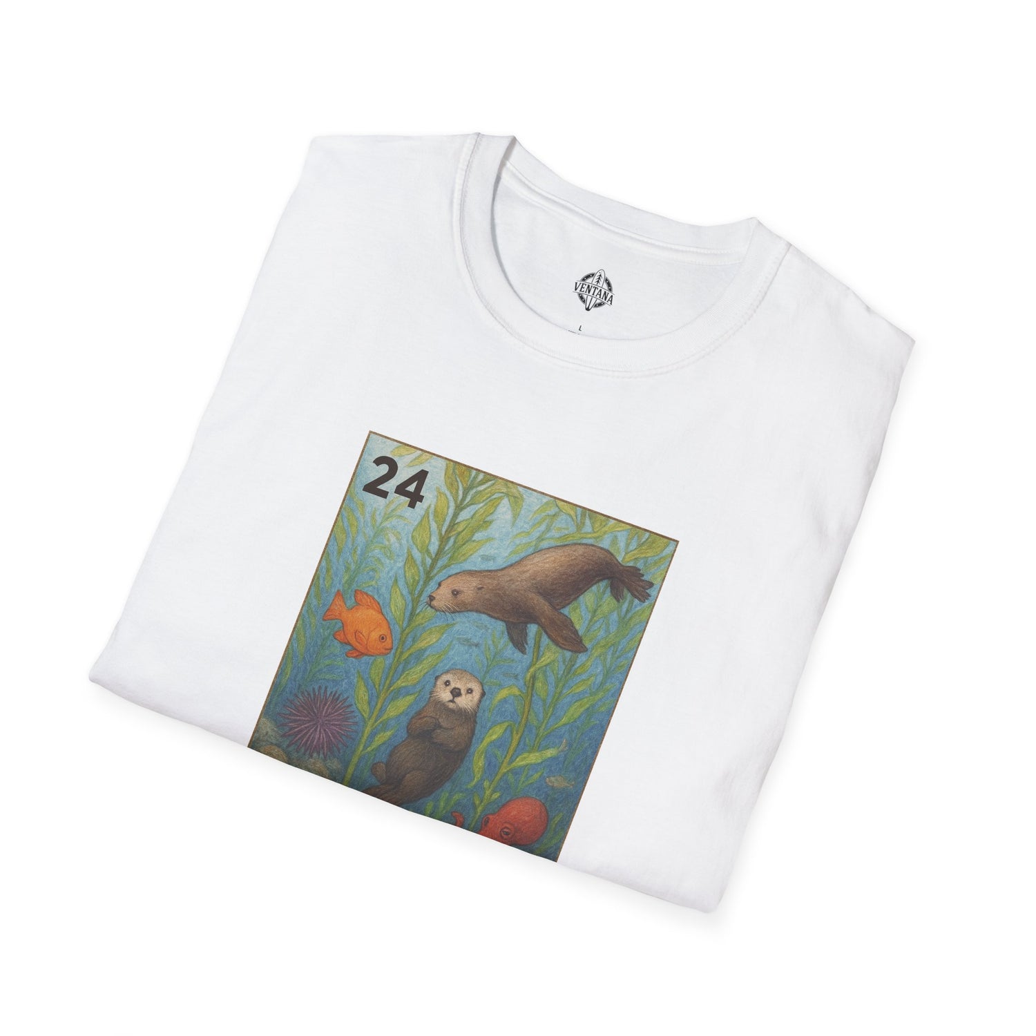 Kelp Forest Lotería Unisex - Soft Style U.S. Cotton T-Shirt (El Bosque de Algas)