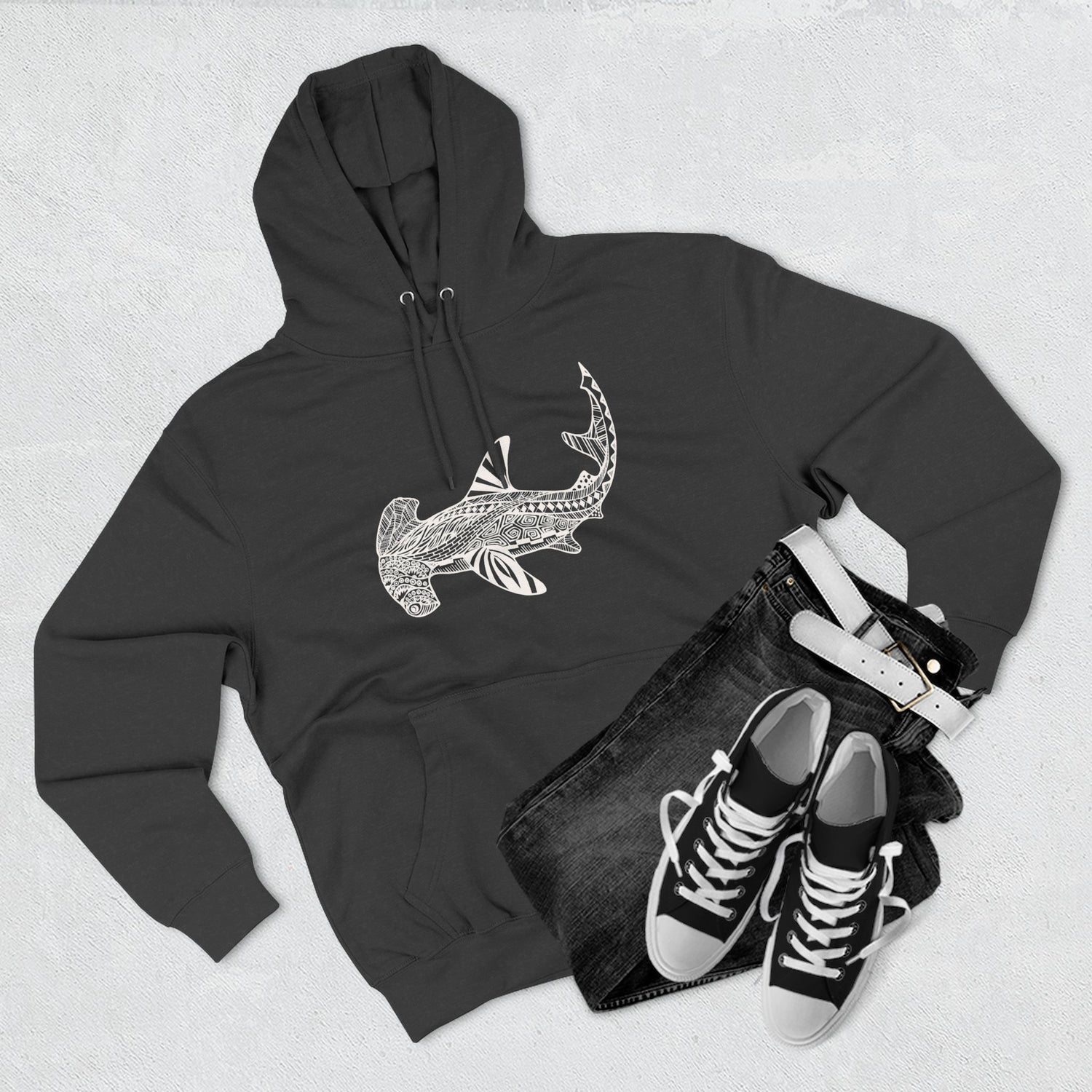 Ventangle Hammerhead Unisex - Pull-Over Cotton Blend Fleece Hoodie