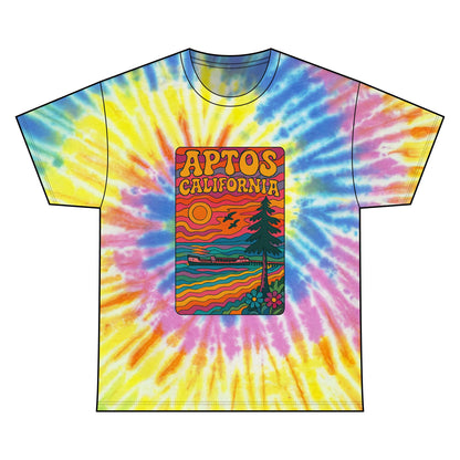 Aptos California Psychedelic Tie Die Unisex - 100% Cotton T-Shirt