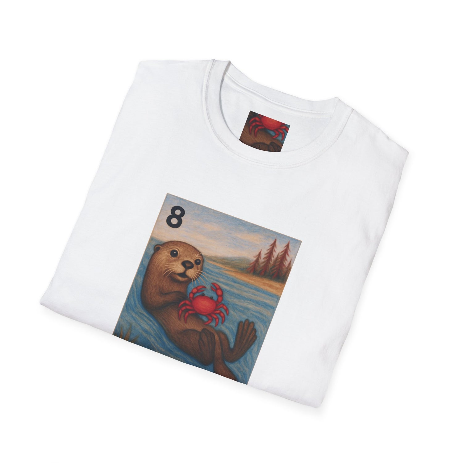 Sea Otter Lotería Unisex - Soft Style U.S. Cotton T-Shirt (La Nutria)
