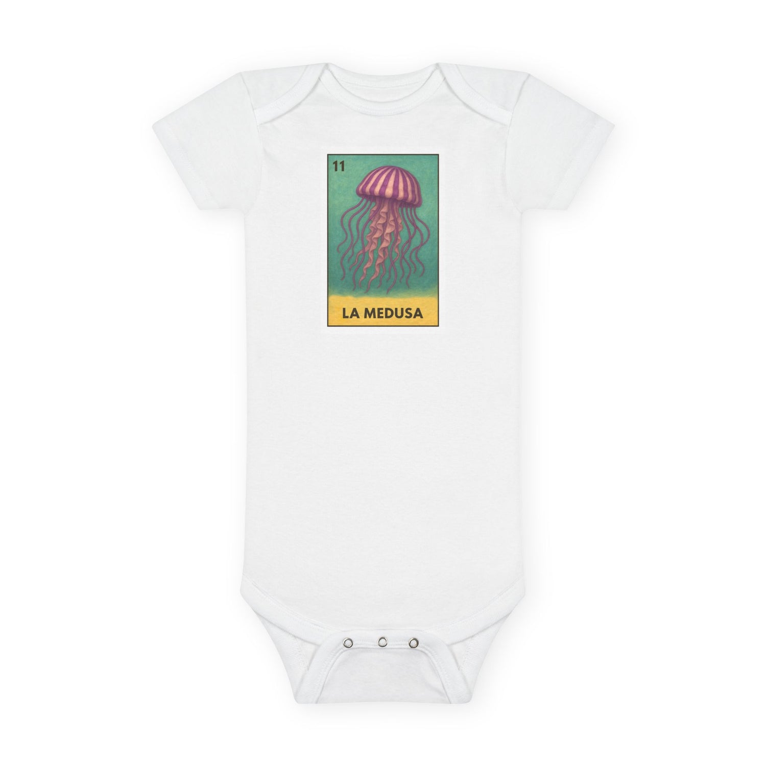 Sea Jelly Lotería - Baby Short Sleeve 100% Cotton Onesie (La Medusa)