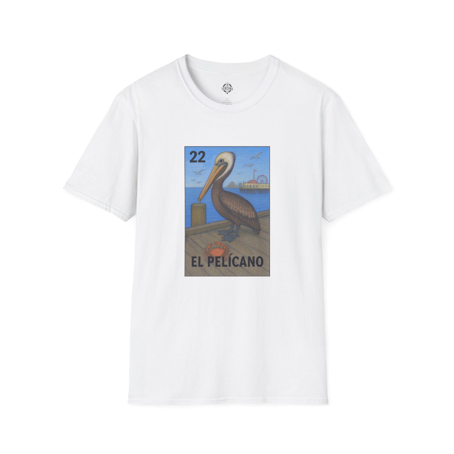 Pelican Lotería Unisex - Soft Style U.S. Cotton T-Shirt (El Pelícano)