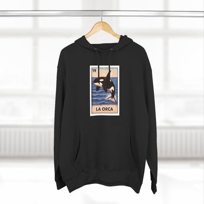 Orca Lotería Unisex - Pull-Over Cotton Blend Fleece Hoodie (La Orca)