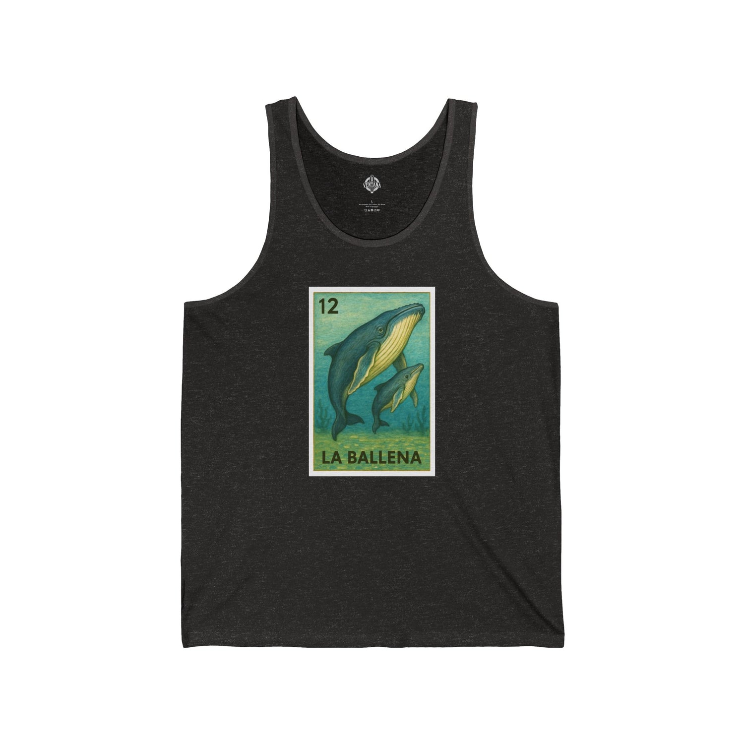 Whale Lotería - Cotton Jersey Tank Top Unisex (La Ballena)