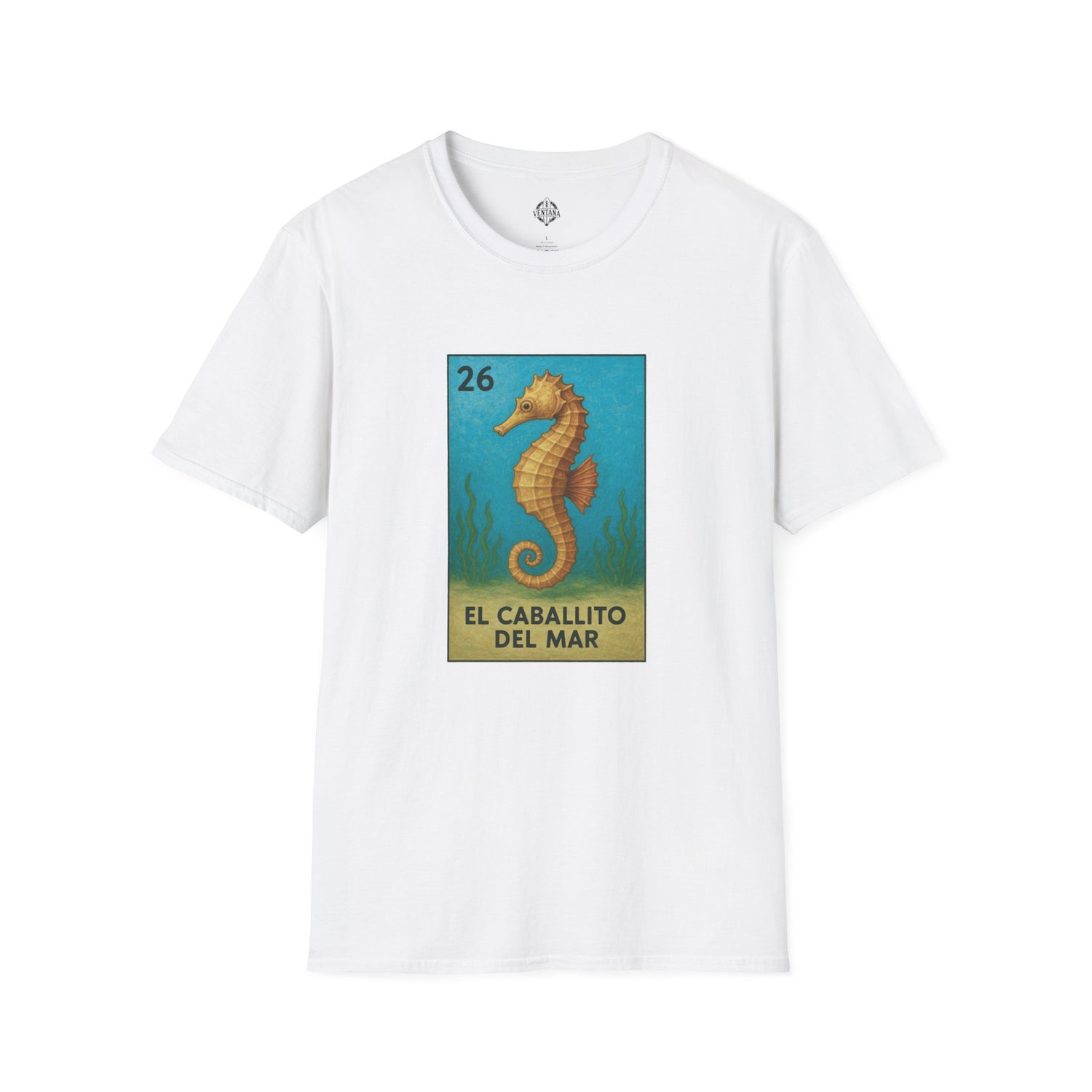 Seahorse Lotería Unisex - Soft Style U.S. Cotton T-Shirt (El Caballito del Mar)