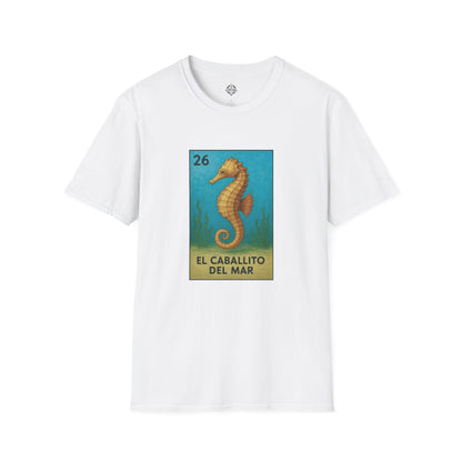 Seahorse Lotería Unisex - Soft Style U.S. Cotton T-Shirt (El Caballito del Mar)