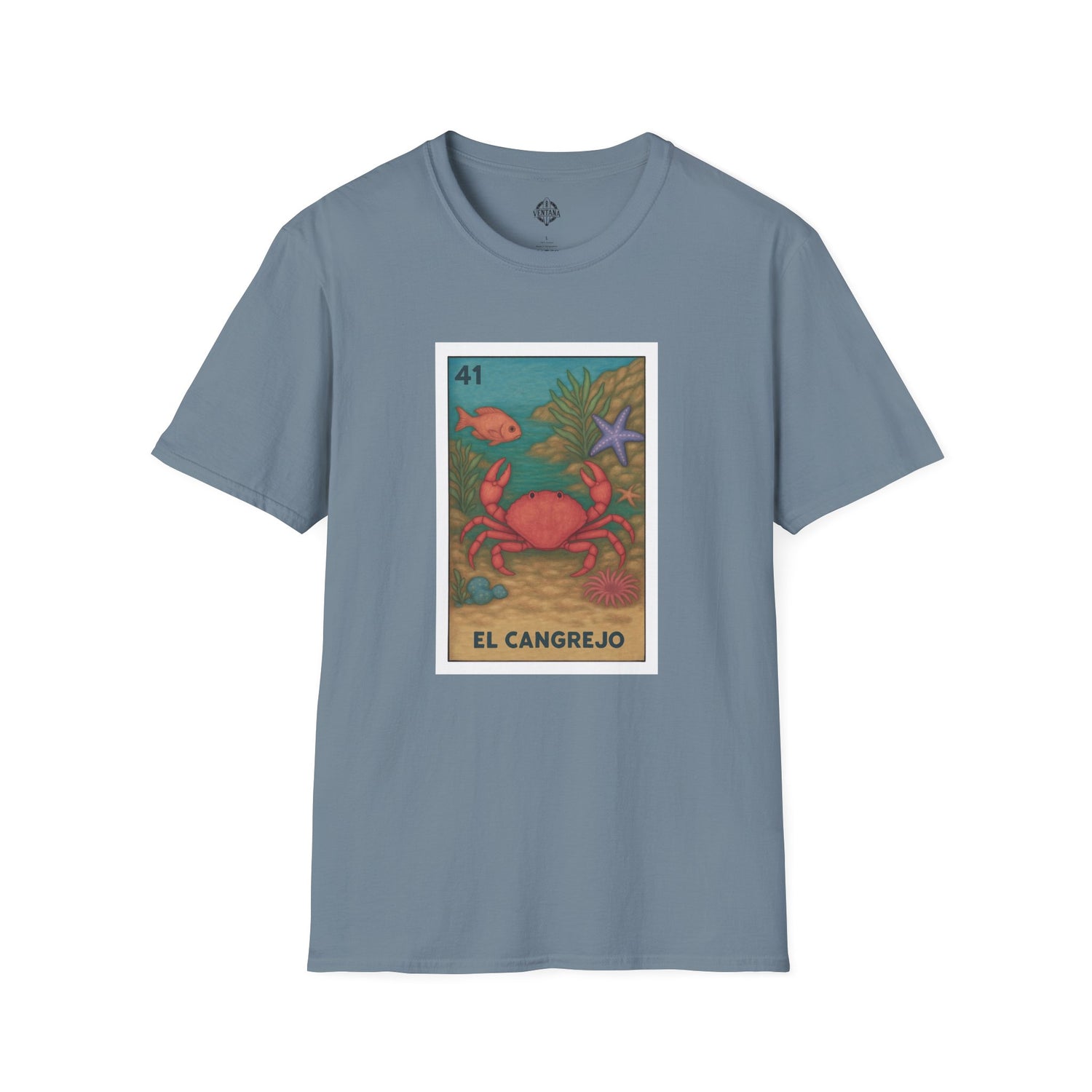 Crab Lotería Unisex - Soft Style U.S. Cotton T-Shirt (El Cangrejo)