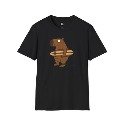 Capybara Surfer Unisex - Soft Style U.S. Cotton T-Shirt