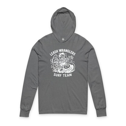 Leash Wranglers Surf Team Unisex - Cotton Long Sleeve Hooded T-Shirt