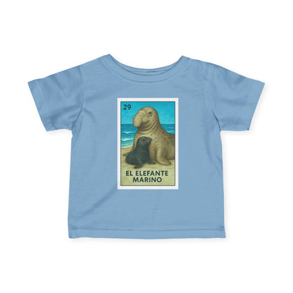 Elephant Seal Lotería - Infant 100% Cotton T-Shirt (El Elefante Marino)