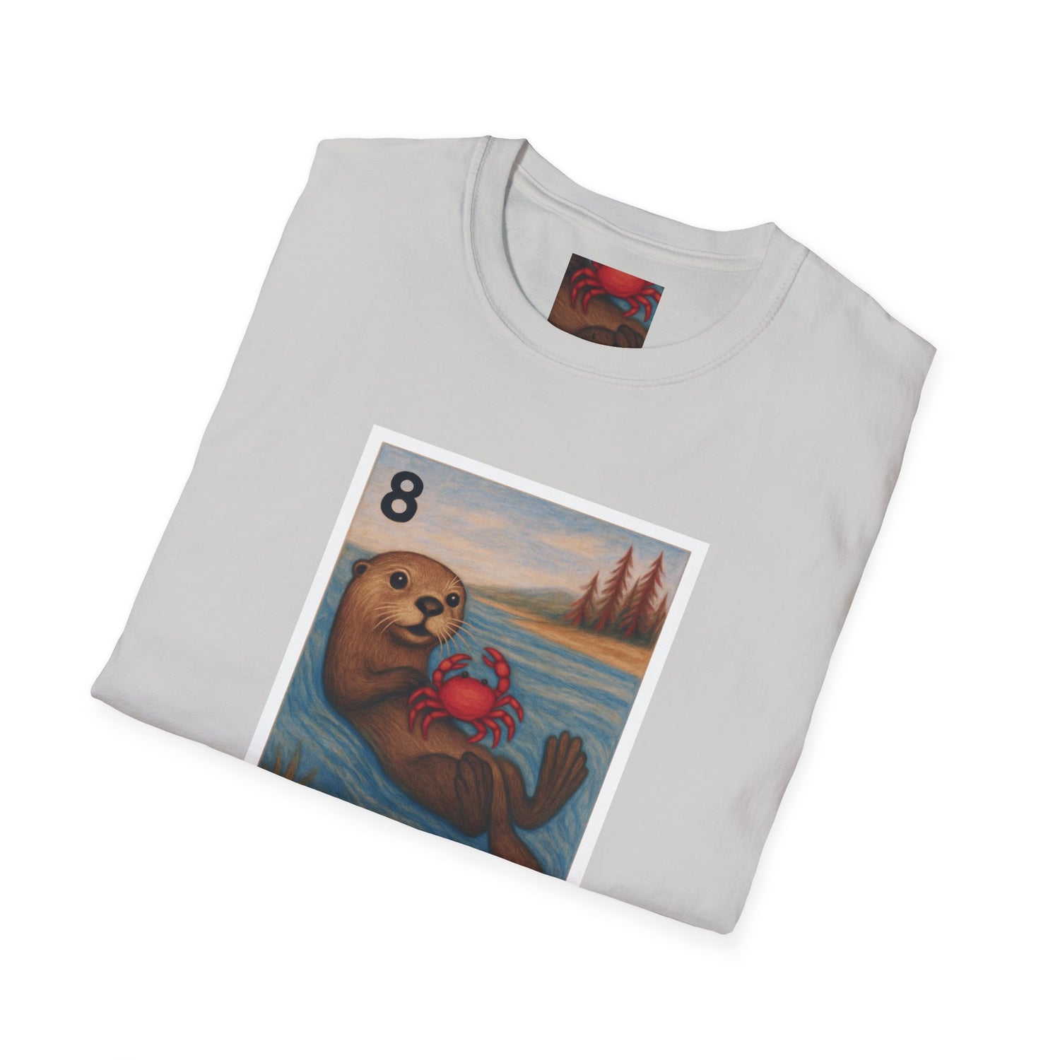 Sea Otter Lotería Unisex - Soft Style U.S. Cotton T-Shirt (La Nutria)