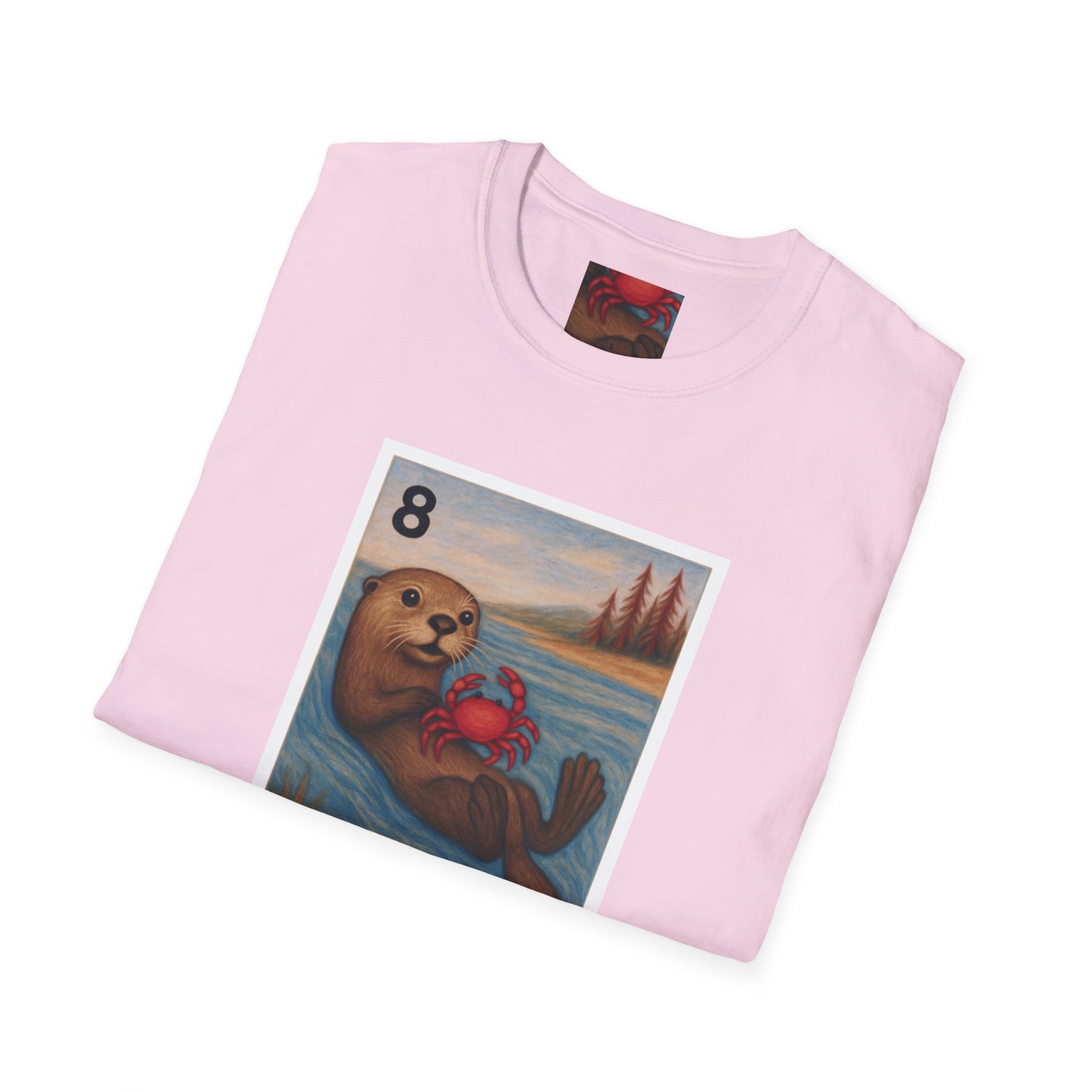Sea Otter Lotería Unisex - Soft Style U.S. Cotton T-Shirt (La Nutria)