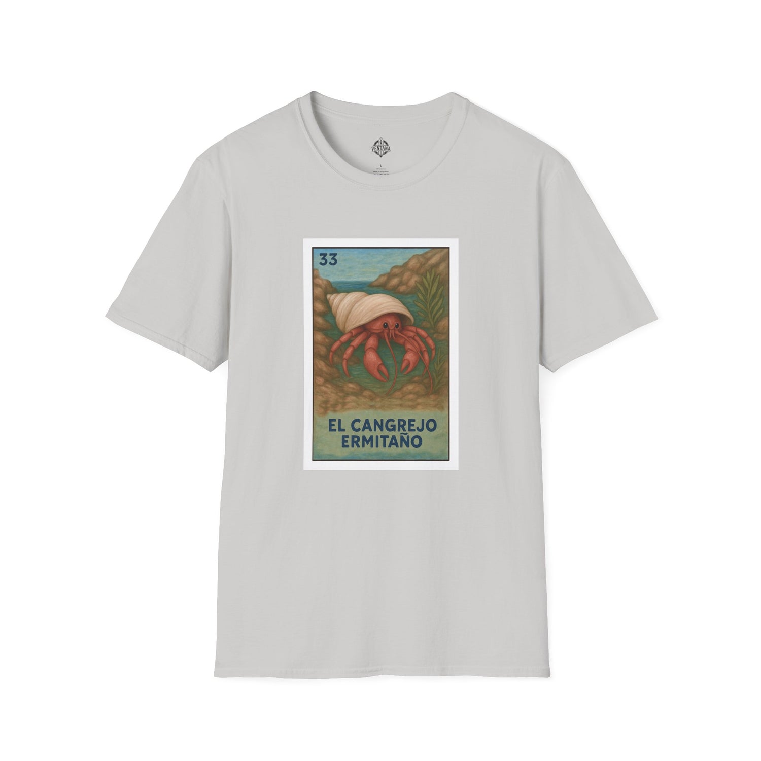 Hermit Crab Lotería Unisex - Soft Style U.S. Cotton T-Shirt (El Cangrejo Ermitaño)