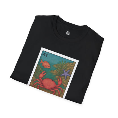 Crab Lotería Unisex - Soft Style U.S. Cotton T-Shirt (El Cangrejo)