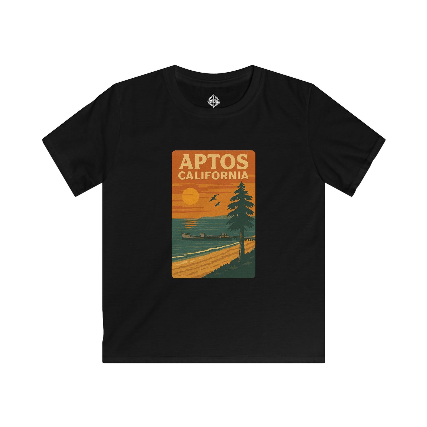 Aptos California Sunset Kids - Soft Style U.S. Cotton T-Shirt