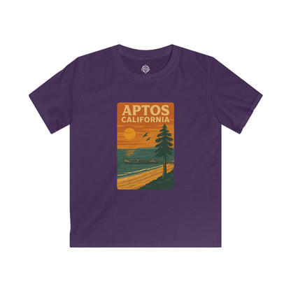 Aptos California Sunset Kids - Soft Style U.S. Cotton T-Shirt