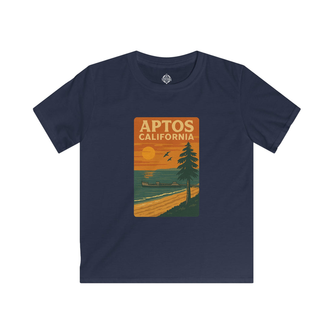 Aptos California Sunset Kids - Soft Style U.S. Cotton T-Shirt
