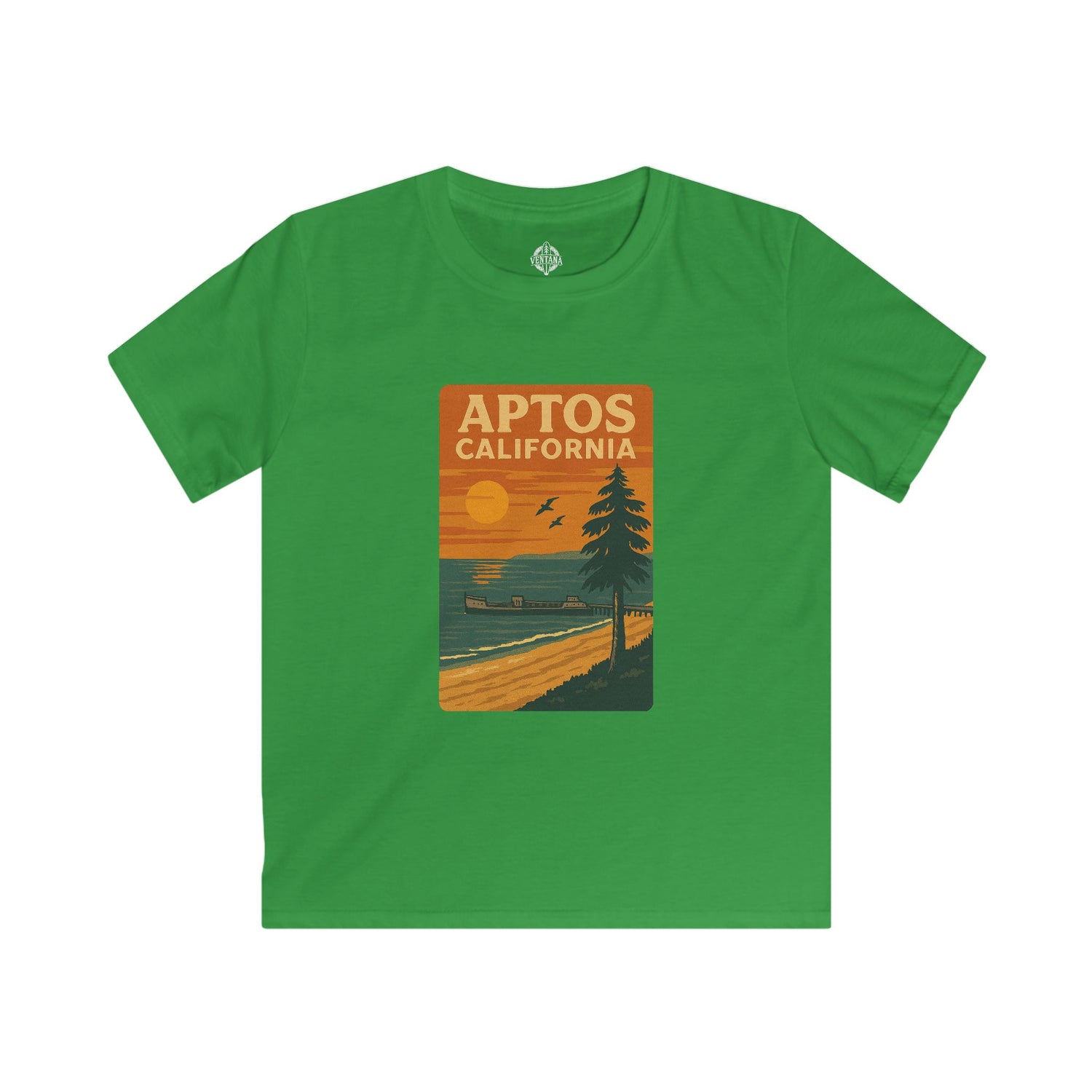 Aptos California Sunset Kids - Soft Style U.S. Cotton T-Shirt