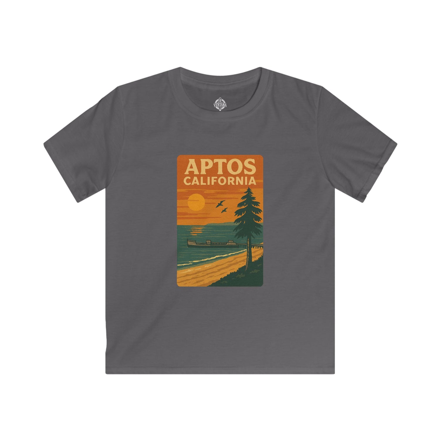 Aptos California Sunset Kids - Soft Style U.S. Cotton T-Shirt