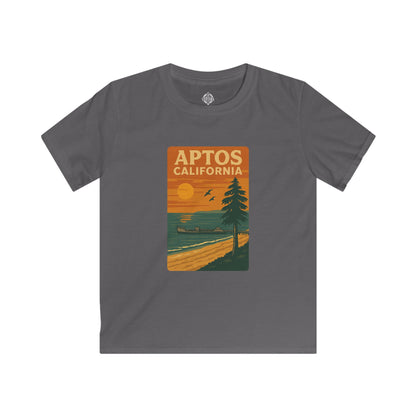 Aptos California Sunset Kids - Soft Style U.S. Cotton T-Shirt