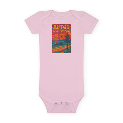 Aptos California Psychedelic - Baby Short Sleeve 100% Cotton Onesie