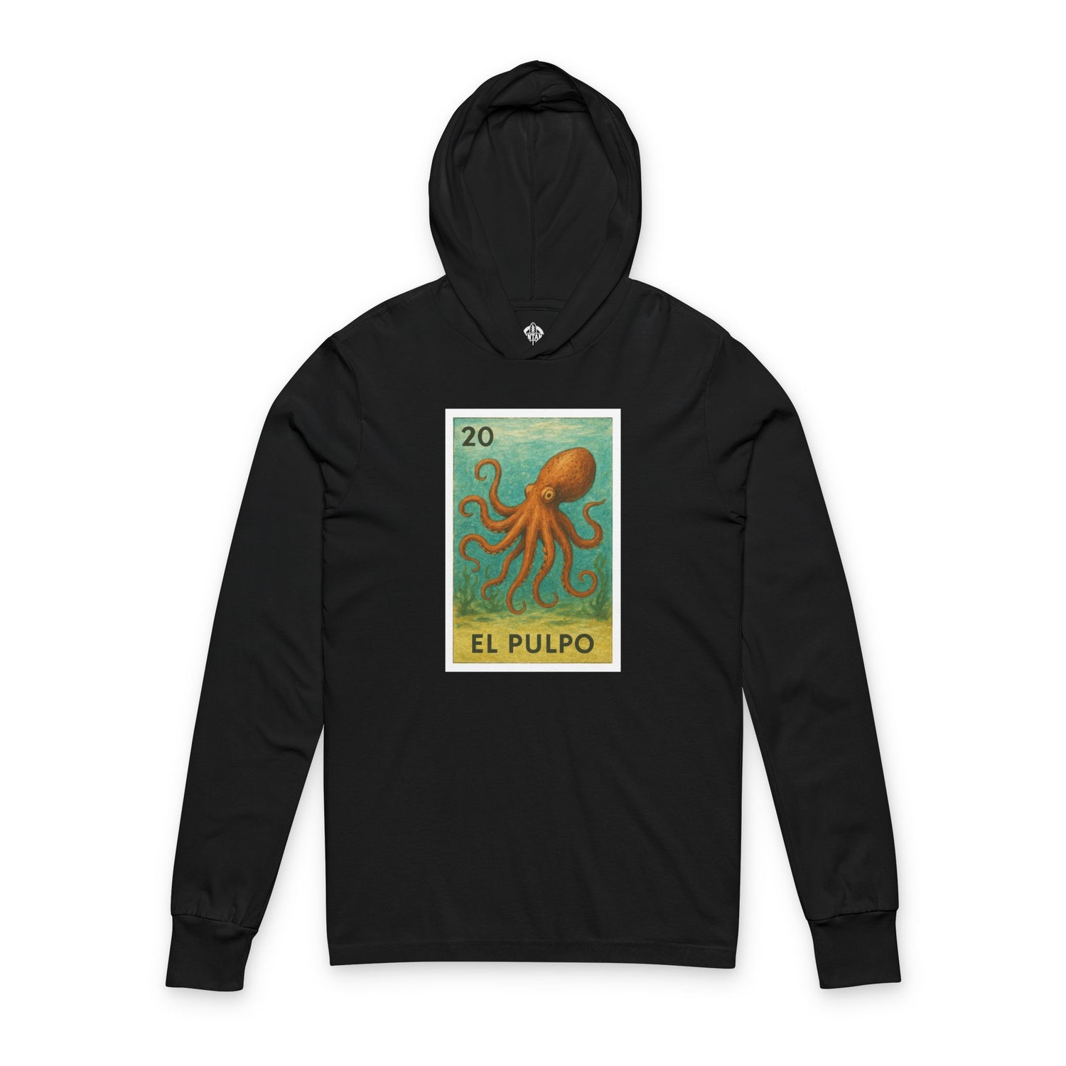 Black hoodie with an octopus design and &