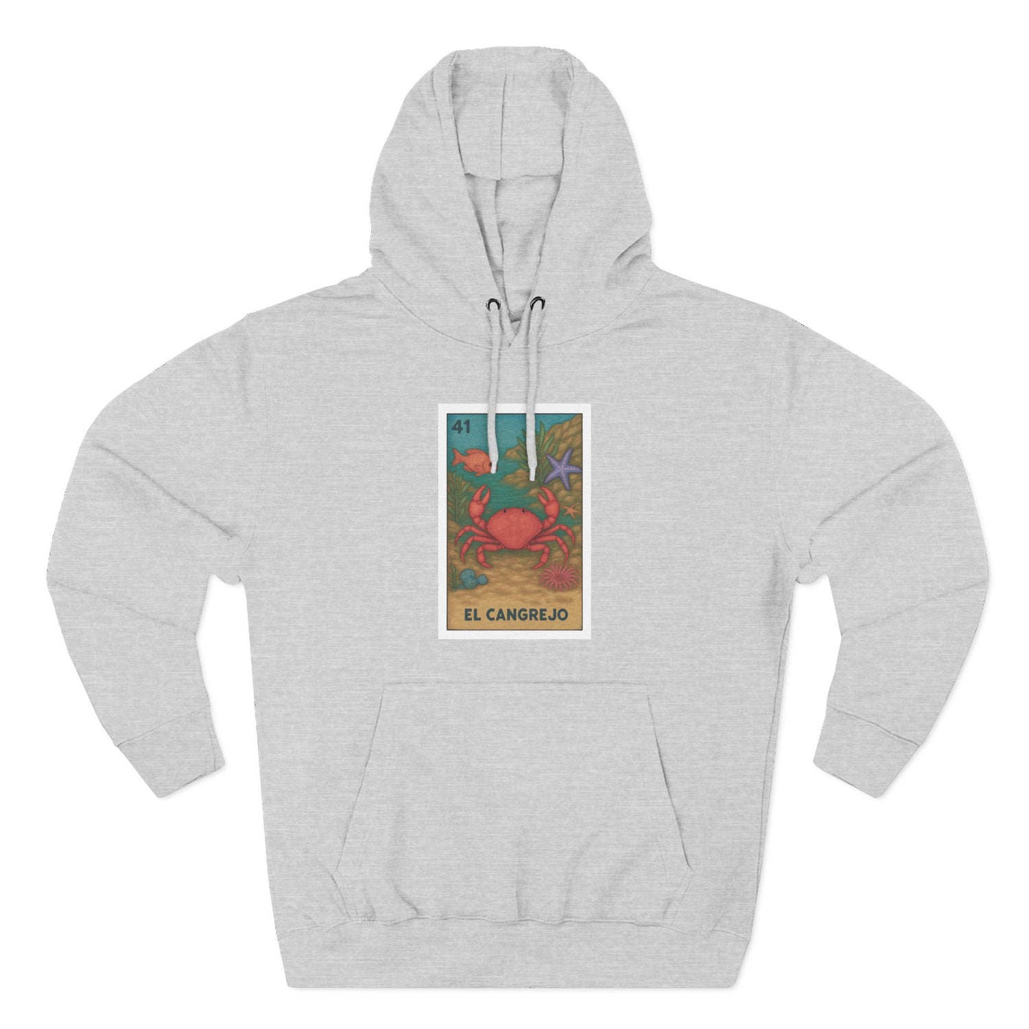 Crab Lotería Unisex - Pull-Over Cotton Blend Fleece Hoodie (El Cangrejo)
