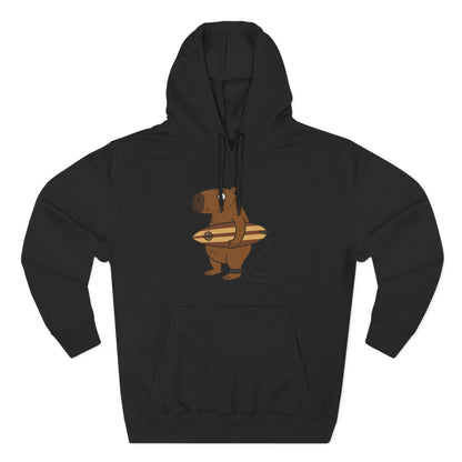 Capybara Surfer Unisex - Pull-Over Cotton Blend Fleece Hoodie