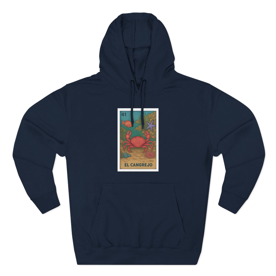 Crab Lotería Unisex - Pull-Over Cotton Blend Fleece Hoodie (El Cangrejo)