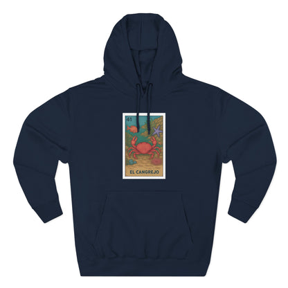 Crab Lotería Unisex - Pull-Over Cotton Blend Fleece Hoodie (El Cangrejo)